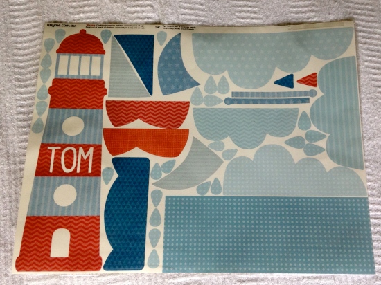 A sheet of TinyMe lighthouse wall stickers