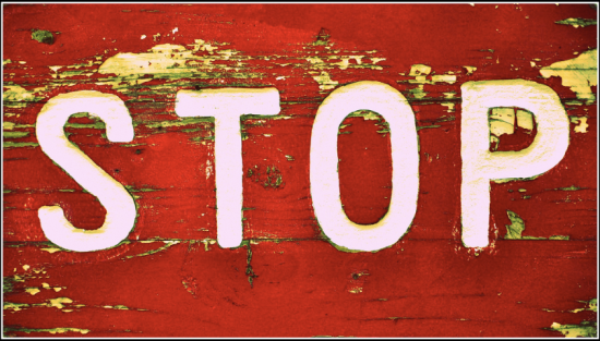 Red road sign STOP