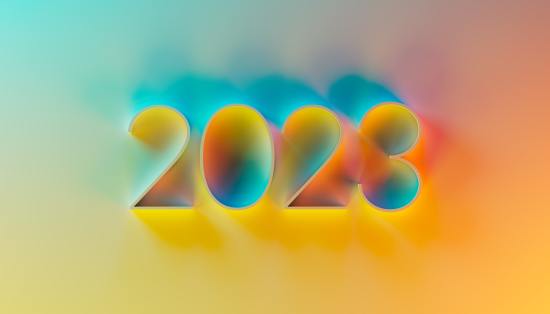 A pastel coloured image showing the date 2023