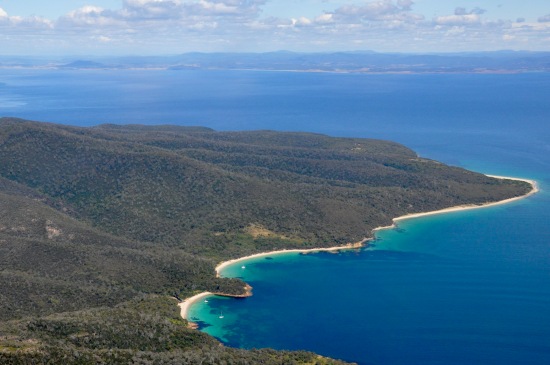 East Coast Tasmania aerial view